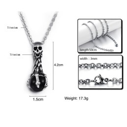 Quality And Quantity Assured Skull Titanium Necklace