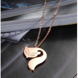 Complete In Specifications Female Fox Shape Titanium Necklace