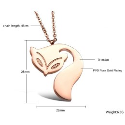 Complete In Specifications Female Fox Shape Titanium Necklace