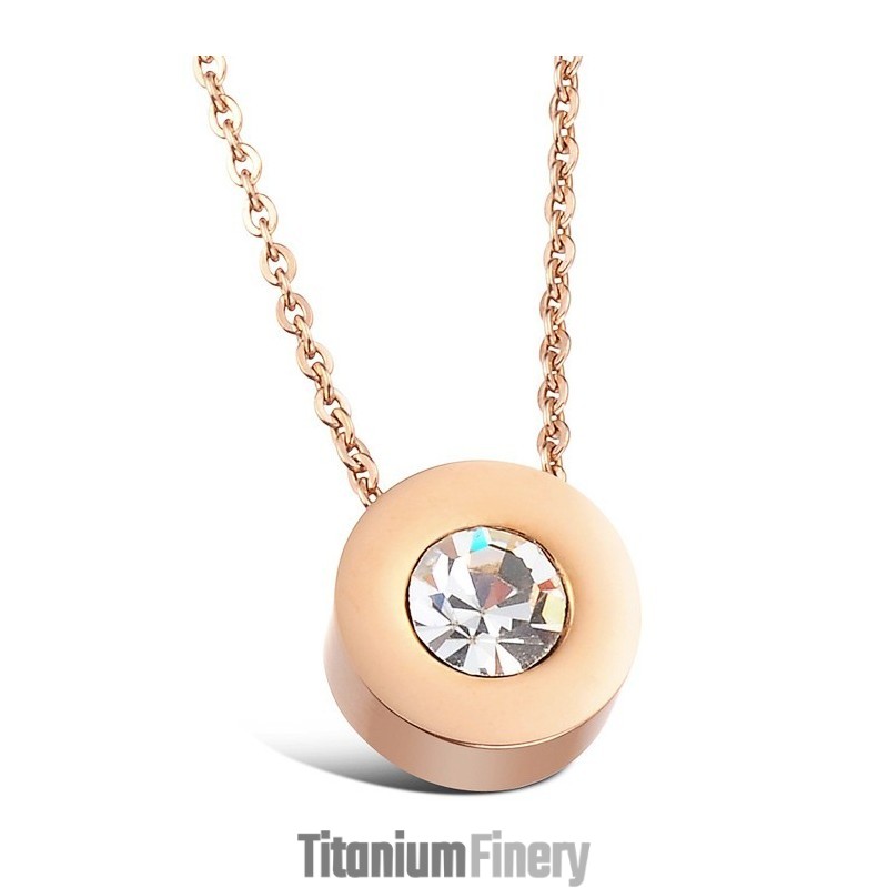 Stable Quality Female Titanium Necklace With Rhinestone Stable Quality Female Titanium Necklace With Rhinestone
