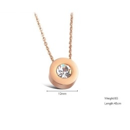 Stable Quality Female Titanium Necklace With Rhinestone