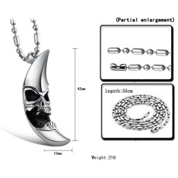High Quality Male Moon Shape Titanium Necklace