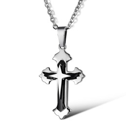 Stable Quality Male Cross Titanium Necklace