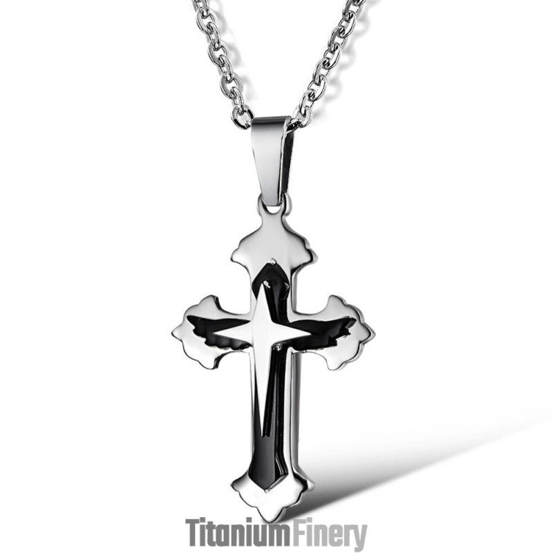 Stable Quality Male Cross Titanium Necklace Stable Quality Male Cross Titanium Necklace