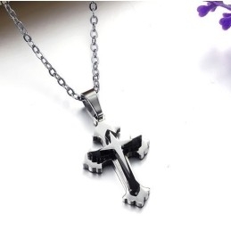 Stable Quality Male Cross Titanium Necklace