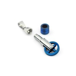 Blue And Silver Unicycle Titanium Pendant And Necklace