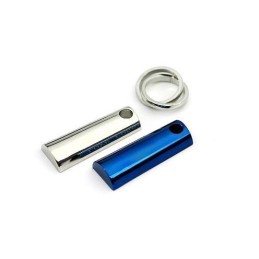 Love Forever Blue And Silver Two Part Titanium Pendant Necklace