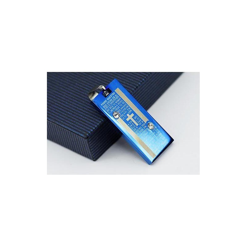 Fashion Blue Cross Bible Two Stars Titanium Pendant Necklace Fashion Blue Cross Bible Two Stars Titanium Pendant Necklace
