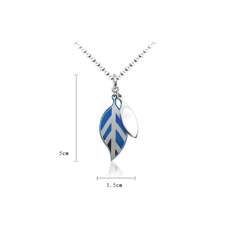 Hackberry Leaf Blue Titanium Pendant And Necklace Hackberry Leaf Blue Titanium Pendant And Necklace