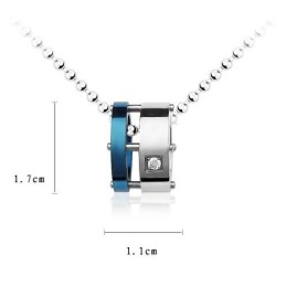 Man Blue Roller Pure Titanium Necklace Pendant (New)