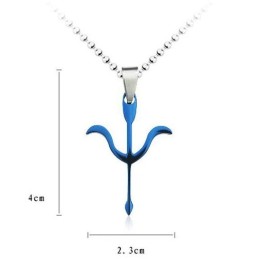 Cupid'S Arrow Blue Titanium Pendant And Necklace