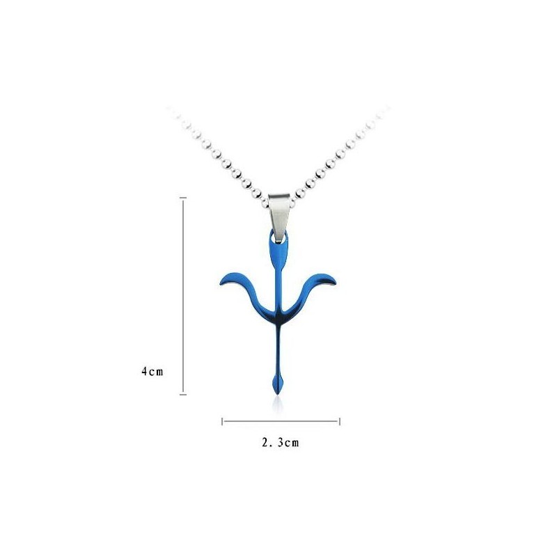 Cupid'S Arrow Blue Titanium Pendant And Necklace Cupid'S Arrow Blue Titanium Pendant And Necklace
