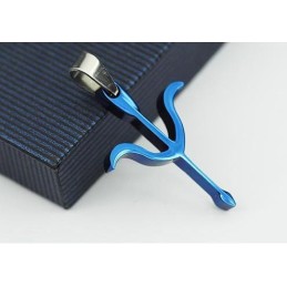 Cupid'S Arrow Blue Titanium Pendant And Necklace