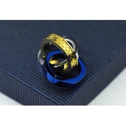 Fashion Three Color Rings Pendant And Titanium Necklace