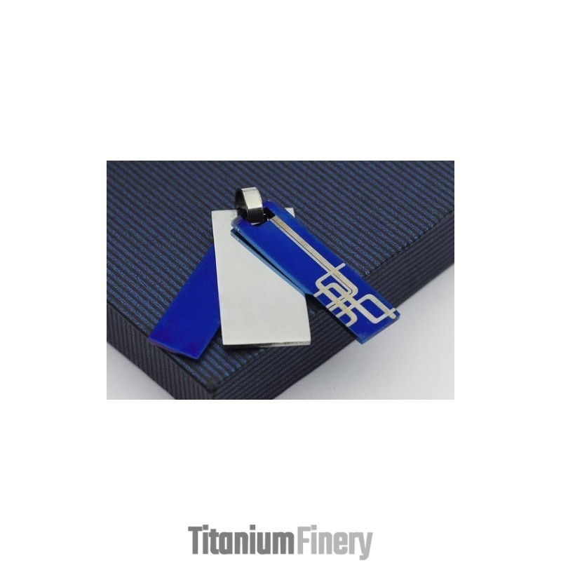 Man 3 Parts Pattern Pure Titanium Necklace Free Chain Man 3 Parts Pattern Pure Titanium Necklace Free Chain