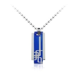 Man 3 Parts Pattern Pure Titanium Necklace Free Chain