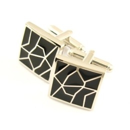 Titanium And Black Ip Plated Square Cufflinks