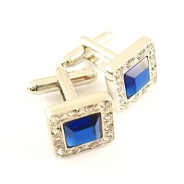 Titanium Square Cufflinks With Diamonds