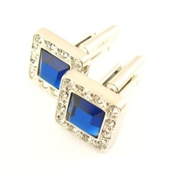Titanium Square Cufflinks With Diamonds