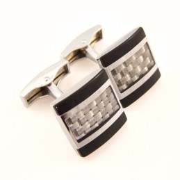 Titanium And Carbon Fibre Knitting Pattern Cufflinks