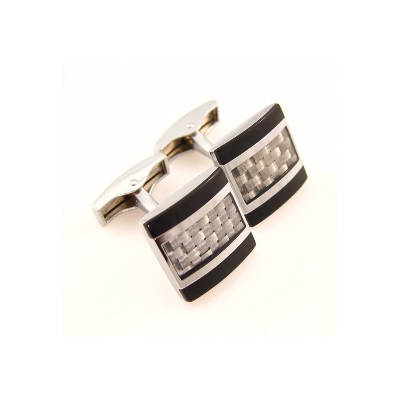 Titanium And Carbon Fibre Knitting Pattern Cufflinks Titanium And Carbon Fibre Knitting Pattern Cufflinks