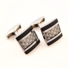 Titanium And Carbon Fibre Knitting Pattern Cufflinks