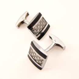 Titanium And Carbon Fibre Knitting Pattern Cufflinks
