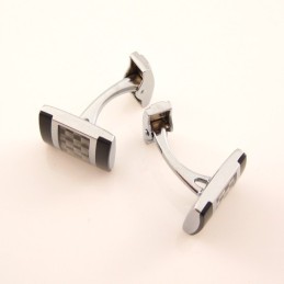 Titanium And Carbon Fibre Knitting Pattern Cufflinks