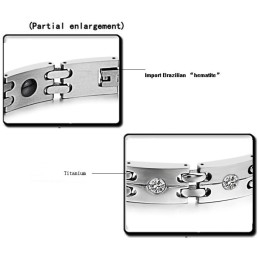 Stable Quality Health Titanium Bracelet For Lovers With Rhinestone