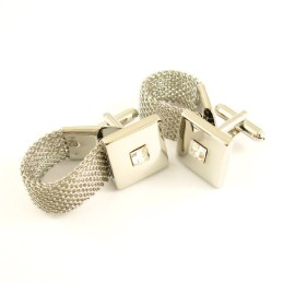 Specially Design Titanium Cufflinks With Diamond