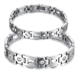 The Queen Of Quality Titanium Bracelet For Lovers With Rhinestone