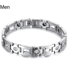 The Queen Of Quality Titanium Bracelet For Lovers With Rhinestone