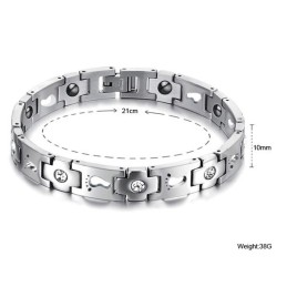 The Queen Of Quality Titanium Bracelet For Lovers With Rhinestone