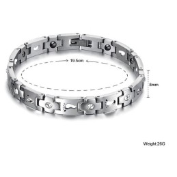 The Queen Of Quality Titanium Bracelet For Lovers With Rhinestone