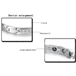 Reliable Quality Health Titanium Lodestone Bracelet For Lovers With Rhinestone