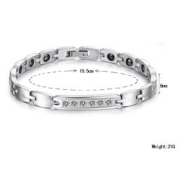 Reliable Quality Health Titanium Lodestone Bracelet For Lovers With Rhinestone