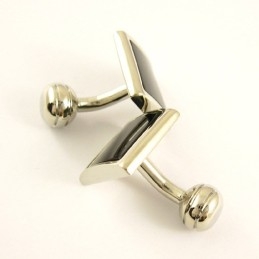 Titanium Square Cufflinks With Black Agate