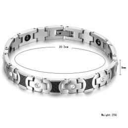 Superior Quality Health Titanium Bracelet For Lovers With Rhinestone