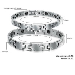Excellent Quality Health Titanium Lodestone Bracelet For Lovers