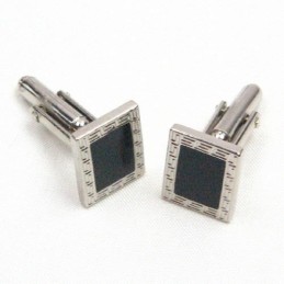 Titanium And Black Ip Plated Square Cufflinks