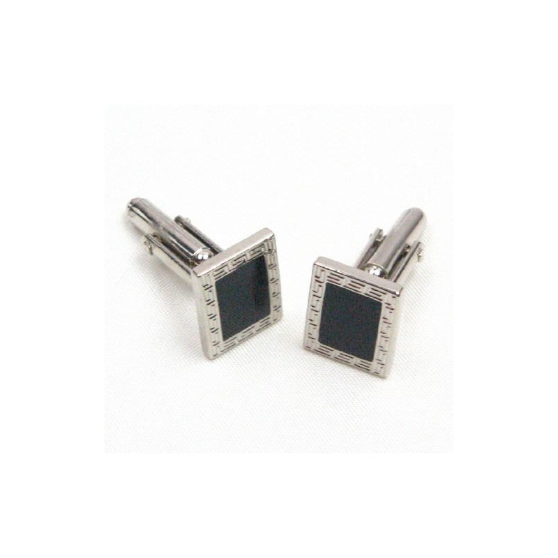 Titanium And Black Ip Plated Square Cufflinks Titanium And Black Ip Plated Square Cufflinks