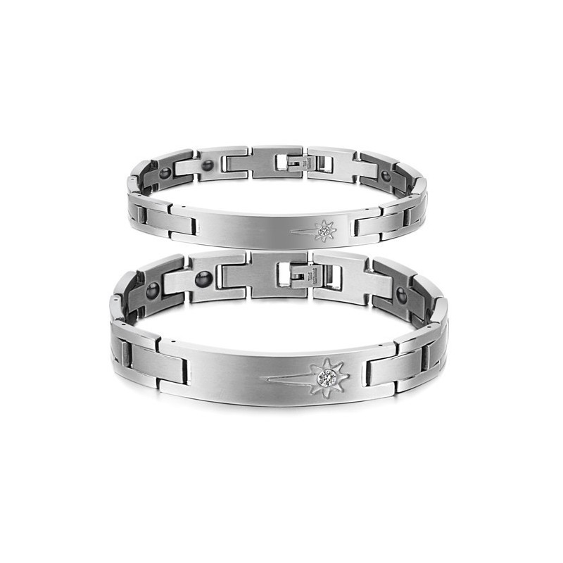 To Enjoy High Reputation At Home And Abroad Titanium Bracelet For Lovers With Diamond To Enjoy High Reputation At Home And Abroad Titanium Bracelet For Lovers With Diamond