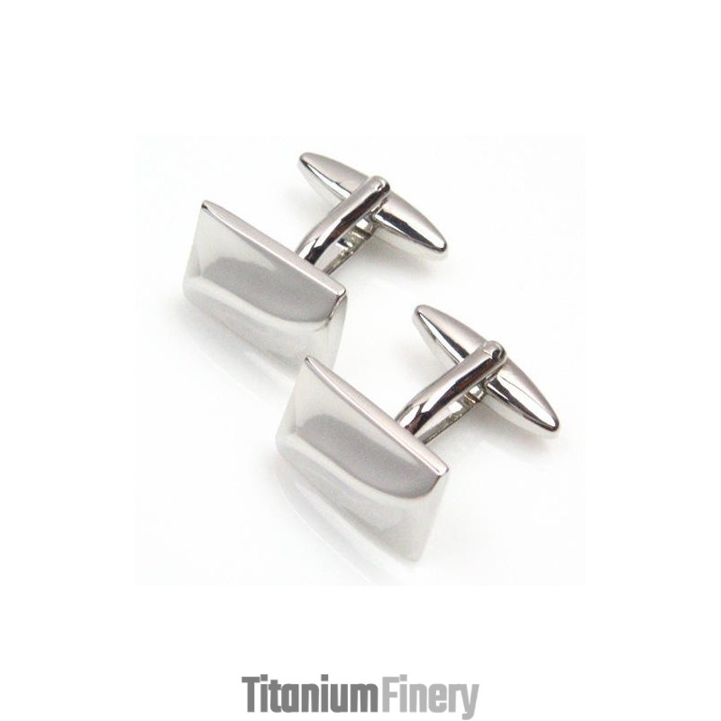 Fashion Titanium Convexity Oblong Cufflinks