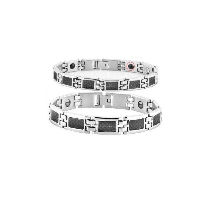 The Queen Of Quality Health Titanium Lodestone Bracelet For Lovers With Diamond The Queen Of Quality Health Titanium Lodestone Bracelet For Lovers With Diamond