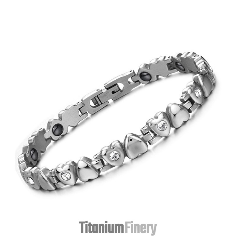 Superior Quality Female Sweetheart Titanium Bracelet With Rhinestone Superior Quality Female Sweetheart Titanium Bracelet With Rhinestone