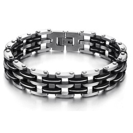 Quality And Quantity Assured Male Titanium Silicone Bracelet