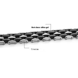 Quality And Quantity Assured Male Titanium Silicone Bracelet