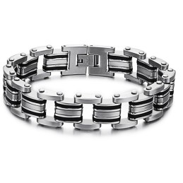Stable Quality Male Classic Titanium Silicone Bracelet