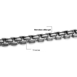 Stable Quality Male Classic Titanium Silicone Bracelet
