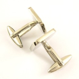 Titanium And Black Ip Plated Square Auspicious Cloud Cufflinks